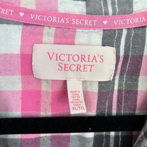 Victoria's Secret pink flannel pajama top size Xl - Picture 4 of 6